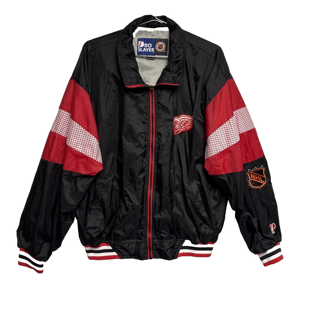 Vintage Pro Player NHL Detroit Red Wings Men's Windbreaker Jacket - Size L